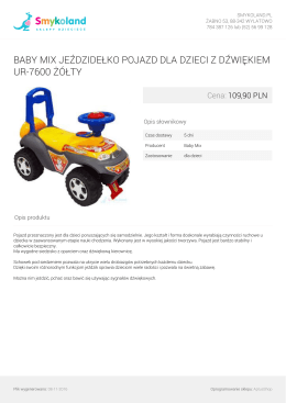 baby mix jeździdełko pojazd dla dzieci z dźwiękiem