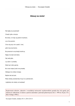 Głosuj na mnie! - Portal Pisarski