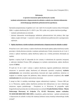 Informacja z dnia 3 listopada 2016 r.