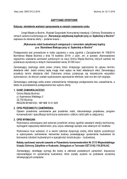 ZAPYTANIE OFERTOWE Dotyczy: określenia wartości opracowania