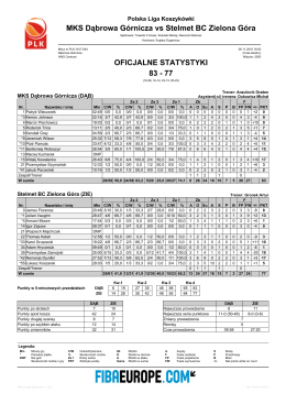 Pobierz statystyki PDF - Polska Liga Koszyk&oacute;wki