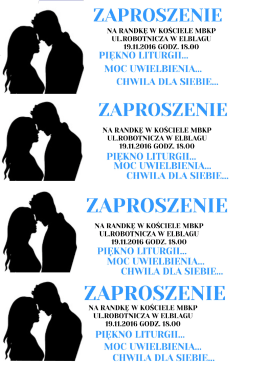 Page 1 ZAPROSZENIE NA RANDKĘ W KOŚCIELE MBKP UL