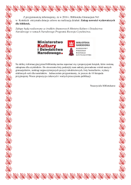 Z przyjemnością informujemy, że w 2016 r