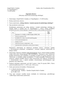 Zapytanie ofertowe - Zespół Szkół w Gardnie