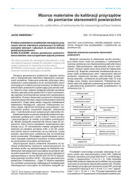 Wzorce materialne do kalibracji przyrządów do