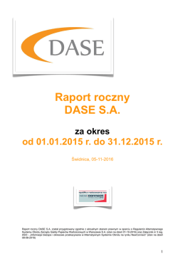 Raport roczny DASE SA