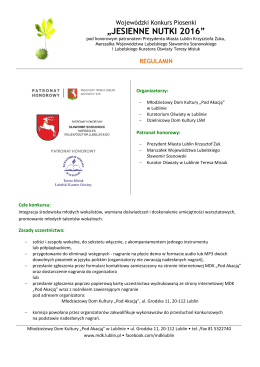 Pobierz regulamin - "Pod Akacją" w Lublinie