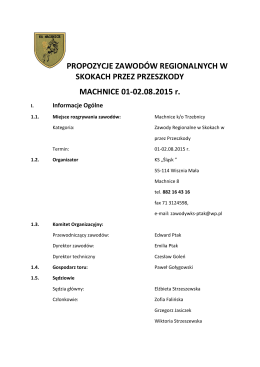 PROPOZYCJE ZAWODÓW REGIONALNYCH W SKOKACH PRZEZ