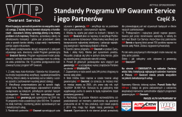 Standardy Programu VIP Gwarant Service i jego Partnerów