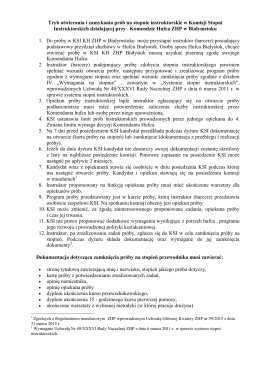 Tryb otwierania i zamykania prób na stopnie instruktorskie w KSI