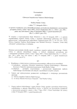 porozumienie pomiędzy Głównym Inspektorem Nadzoru