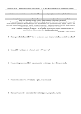 1. Dlaczego wybrał/a Pan/i CKU?