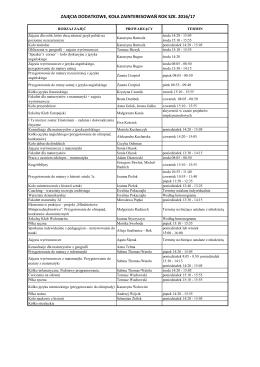 ZAJĘCIA DODATKOWE, KOŁA ZAINTERESOWAŃ ROK SZK. 2016/17