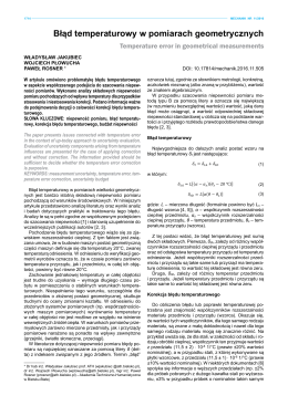 Błąd temperaturowy w pomiarach geometrycznych