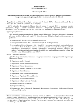 Zarzadzenie z dnia 3 listopada 2016 r.