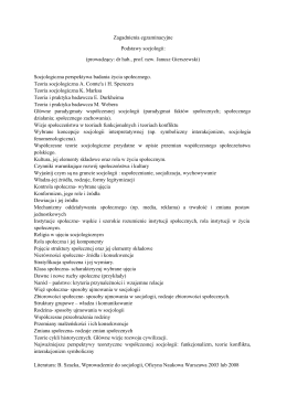 Podstawy socjologii. Zagadnienia
