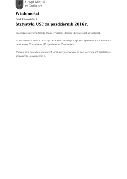 Statystyki USC za październik 2016 r.