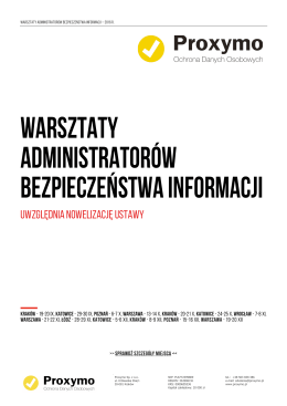 WARSZTATY Administratorów Bezpieczeństwa Informacji