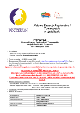 Halowe Zawody Regionalne i Towarzyskie w ujeżdżeniu