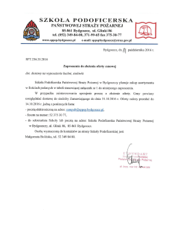 1. Zaproszenie do złożenia oferty (*)