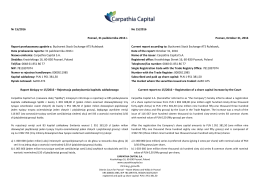 Nr 15/2016 Poznań, 31 października 2016 r. Raport przekazywany