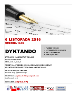 Konkurs ortograficzny Dyktando 2016 w Chicago