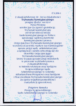 Prezes Wojew&oacute;dzkiego Sądu Administracyjnego w Gdańsku