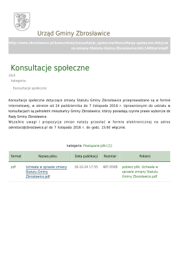Konsultacje społeczne - Urząd Gminy Zbrosławice
