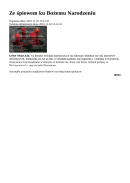 Ze śpiewem ku Bożemu Narodzeniu