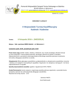 II Wojewódzki Turniej Kwalifikacyjny Kadetek i Kadetów