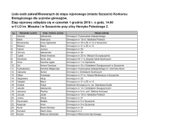 lista osób zakwalifikowanych do udziału w etapie rejonowym