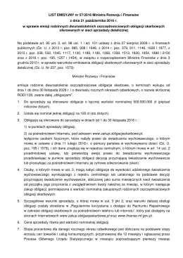LIST EMISYJNY nr 57/2016 Ministra Rozwoju i Finansów