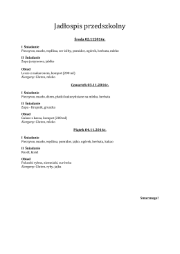 Jadłospis przedszkolny