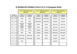 IV ROZKŁAD KONSULTACJI LO 5 i 6 listopada 2016r.