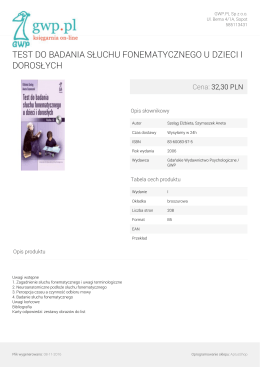 test do badania słuchu fonematycznego u dzieci i dorosłych