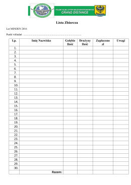 Lista Zbiorcza