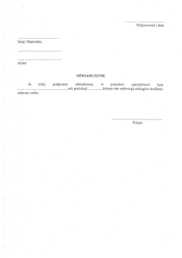 Wz&oacute;r oświadczenia