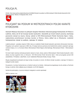policja.pl policjant na podium w mistrzostwach polski karate kyokushin