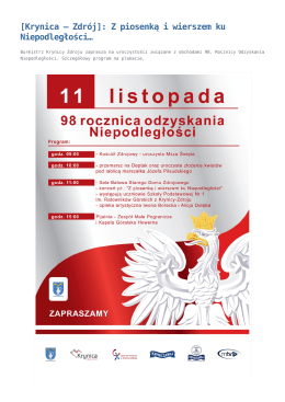 [Krynica – Zdrój]: Z piosenką i wierszem ku Niepodległości…