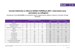 Cennik telefonów w Ofercie NOWA FORMUŁA MIX z