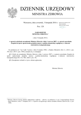 Zarządzenie z dnia 3 listopada 2016 r.