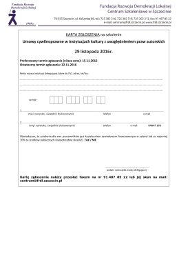 Centrum Szkoleniowe FRDL w Szczecinie zaprasza na szkolenie