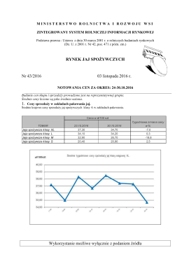 Ceny jaj w okresie 24.10.2016