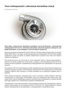 Nowe turbosprężarki z odwrotnym kierunkiem rotacji