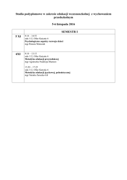 Studia podyplomowe w zakresie edukacji wczesnoszkolnej z