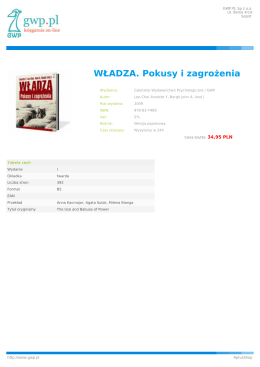 WŁADZA. Pokusy i zagrożenia