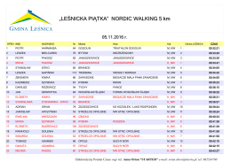 „LEŚNICKA PIĄTKA” NORDIC WALKING 5 km