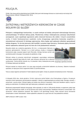 policja.pl zatrzymał nietrzeźwego kierowcę w czasie wolnym od służby