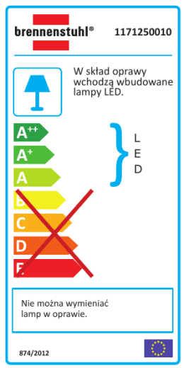 1171250010 L E D W skład oprawy wchodzą wbudowane lampy LED.