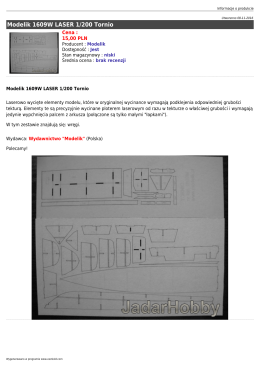 Modelik 1609W LASER 1/200 Tornio
